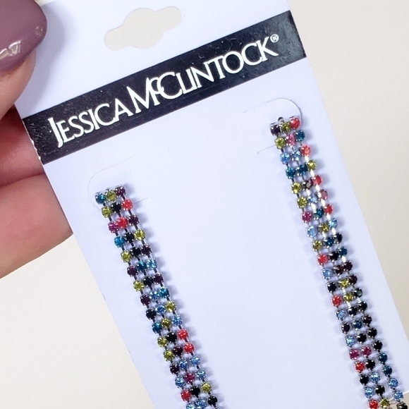 NEW! JESSICA MCCLINTOCK Rhinestone Earrings Jewelry. - Picture 3 of 6